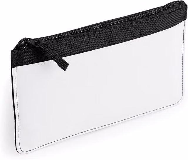 Bagbase Plain Sublimation Pencil Case in Black Polyester, W: 21.0 cm, H: 12.0 cm, D: 1.0 cm