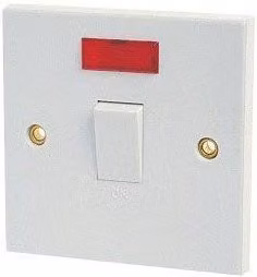 Dencon 20A Double Pole Flush Switch in White