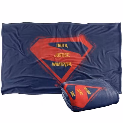Warner Bros. Supergirl 2026 Truth Justice Whatever Logo Silky Touch Super Soft Fleece Throw Blanket, Multicolour, W: 91 cm, D: 147 cm