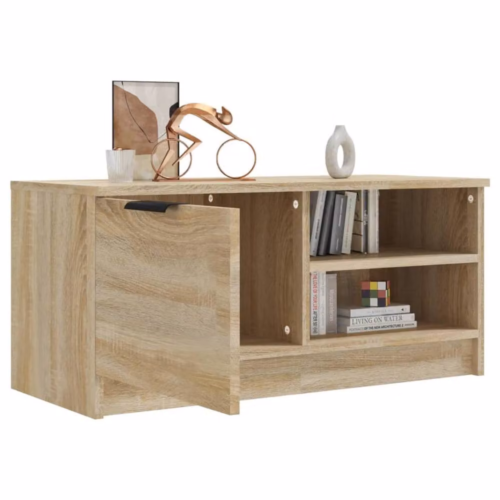 Berkfield Home Sonoma Oak TV Cabinet in Beige, W: 80 cm, D: 35 cm, H: 36.5 cm – 3