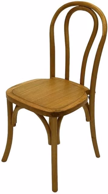 Nordara Set of 4 Brown Elm Wooden Bentwood Dining and Kitchen Chairs