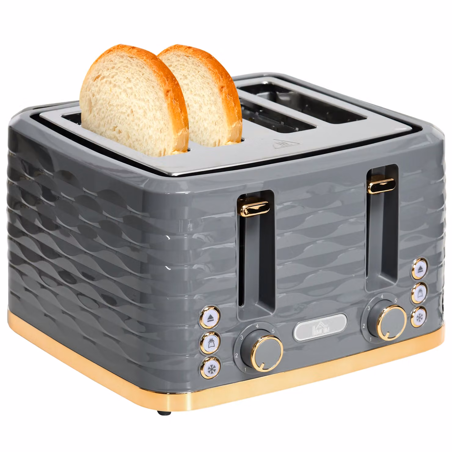 HOMCOM 4 Slice Toaster with 7 Browning Levels and Auto Shutoff, Grey – 2