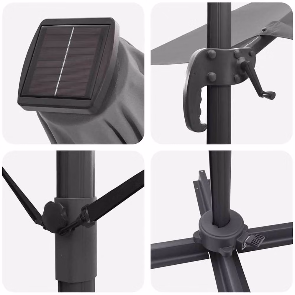 Berkfield Home Cantilever Umbrella in Anthracite Grey Polyester – 5