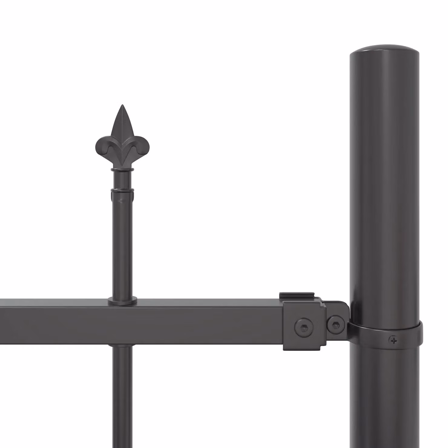 Berkfield Home Spike Arch and Fence Panel Set of 2, Grey Powder-Coated Steel, H 170 x W 120 x D 2 cm – 3