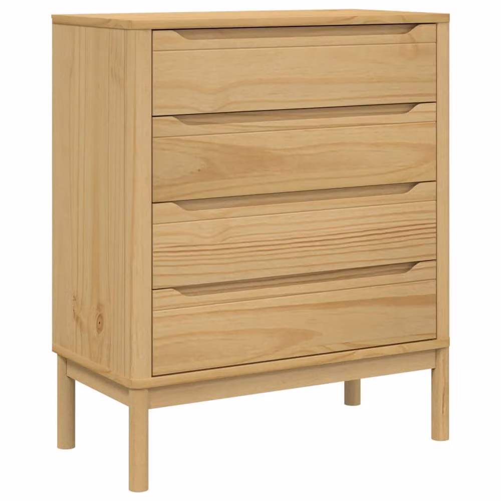 Berkfield Home Beautiful FLORO Chest of Drawers in Wax Brown Solid Pine, W/D/H: 90.5 x 39.0 x 76.5 cm – 2