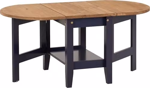 Seconique Santos Drop Leaf Coffee Table in Blue and Waxed Pine