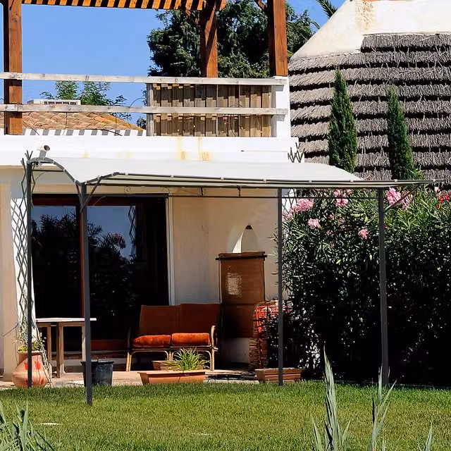 Outsunny Metal Patio Door, Window and Wall Awning in White