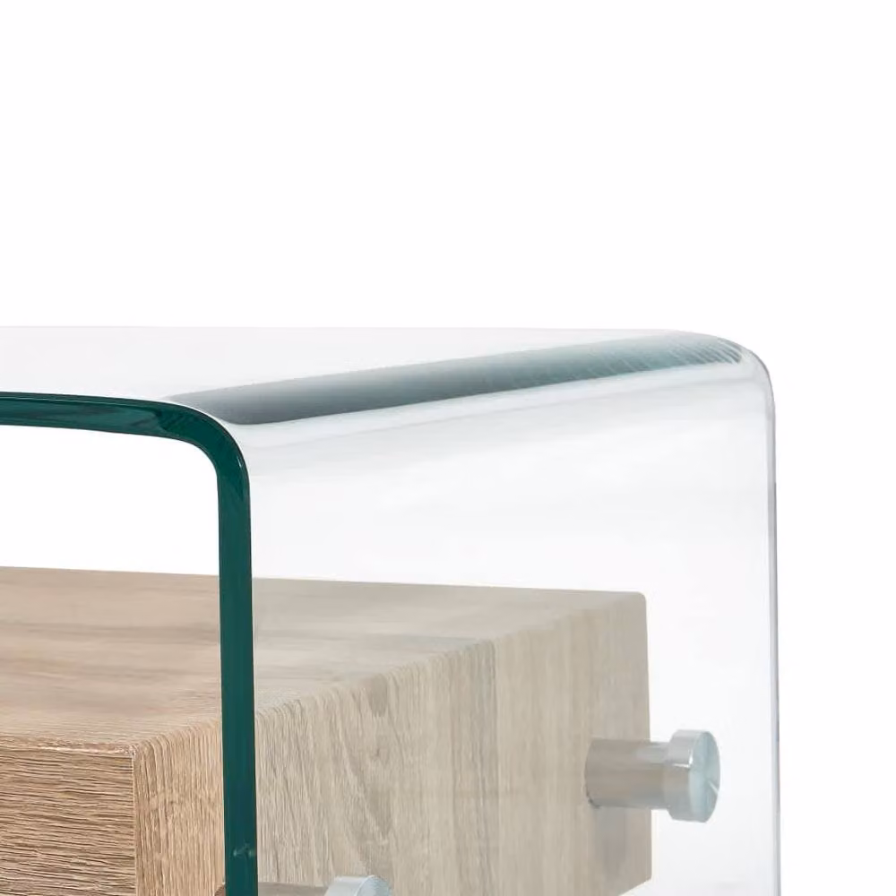Berkfield Home Clear Tempered Glass Coffee Table, W/D/H: 98 x 45 x 31 cm – 2