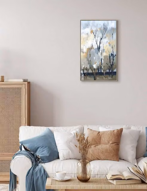 Gallery Direct Silver Birch Blues Modern Abstract Canvas Wall Art in Blue and Brown Mix, Rectangular