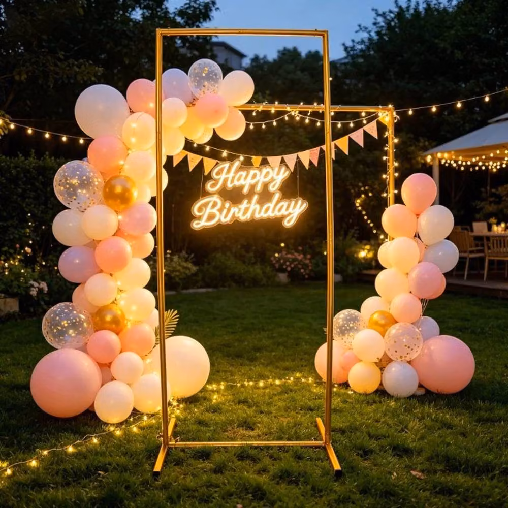 EONLION Gold Metal Balloon Arch Stand Column Frame for Weddings and Parties – 3
