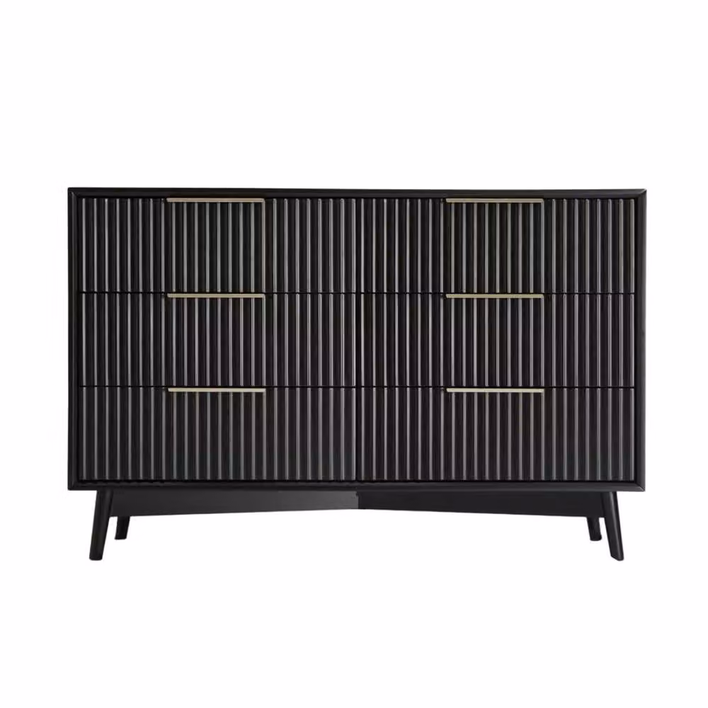Home Garden Direct Monza 6 Chest of Drawers with Fluted Front in Black – 3