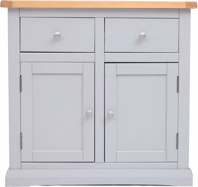 Cabinet Bits Loreo Grey 2 Door 2 Drawer Sideboard with Pine and MDF Construction