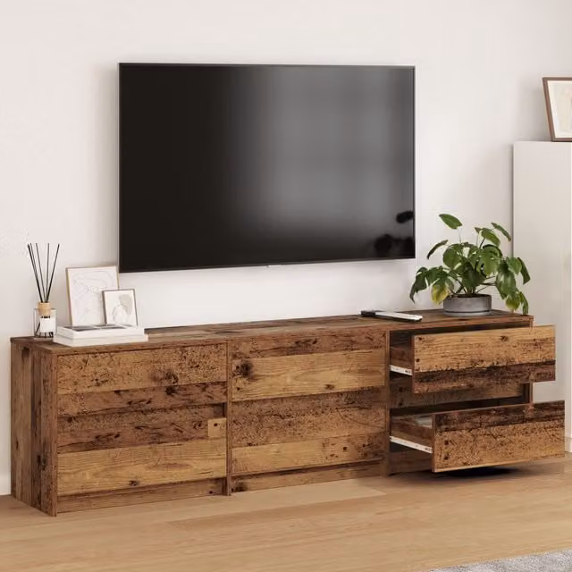Berkfield Home Rustic Brown TV Cabinet in Engineered Wood and MDF