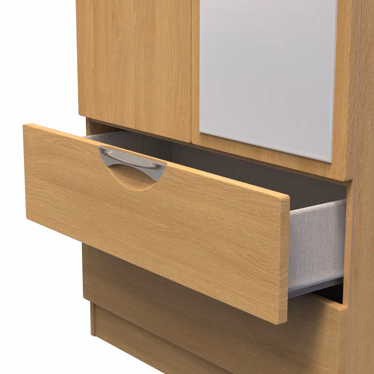 Ready Assembled 2 U Holborn Tall Mirrored Wardrobe with 2 Doors and 2 Drawers in Brown – 3