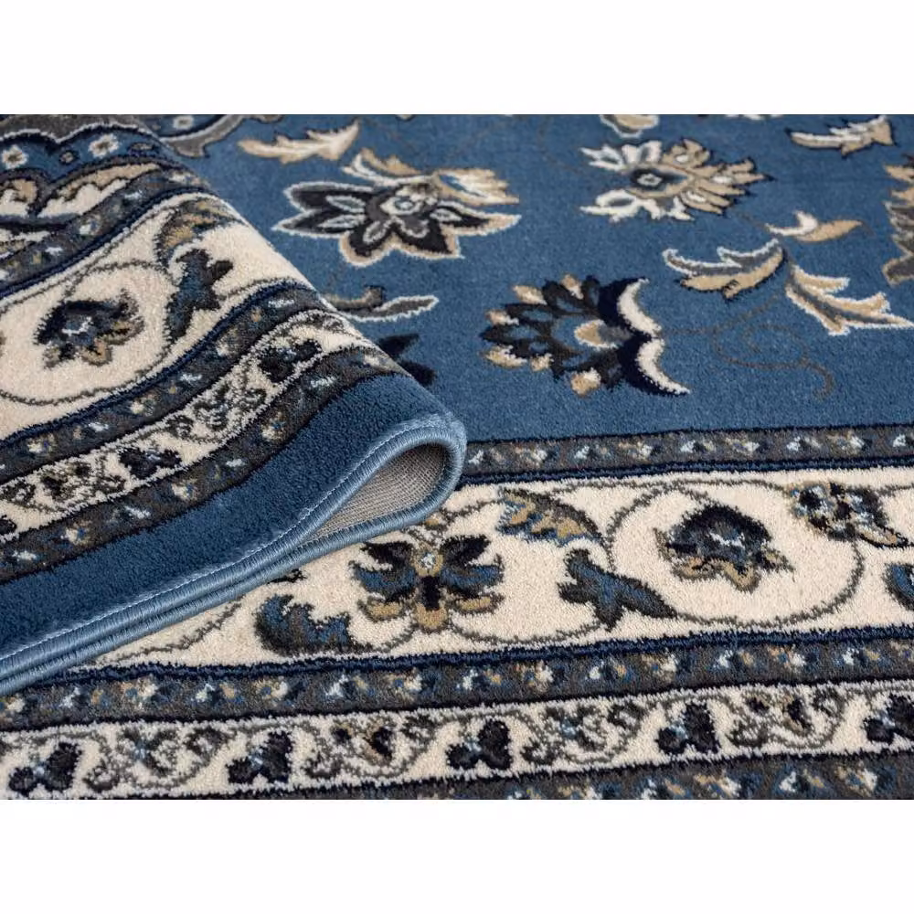 HMC Rug Collection Traditional Sherborne Heatset Rug in Blue and Multicolour, W: 160 cm, L: 230 cm – 3