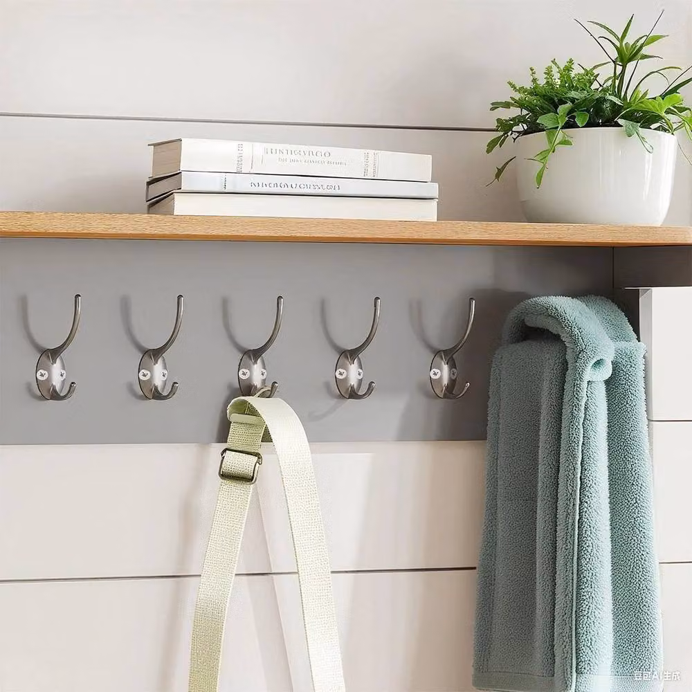 EONLION Wall Mounted Coat Rack Shelf with Hooks in Grey – 3