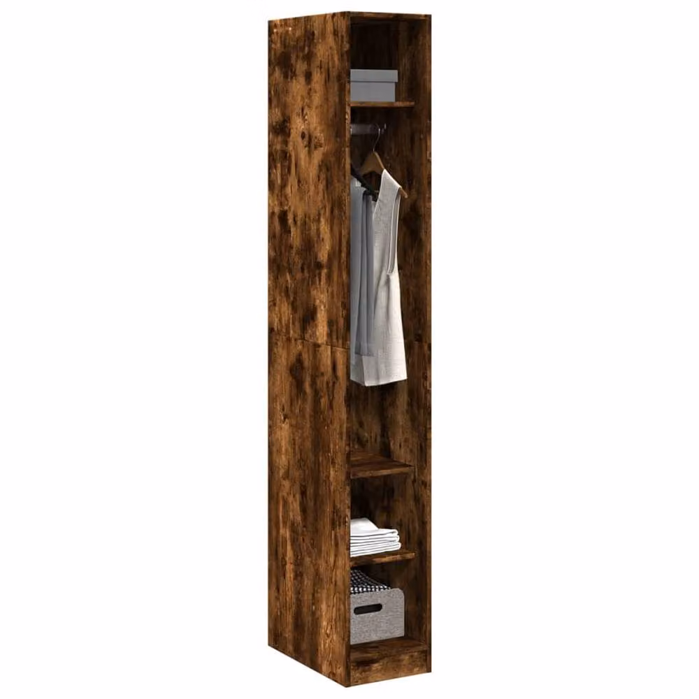 Berkfield Home Smoked Oak Wardrobe in Brown, W/D/H: 30 x 50 x 200 cm – 3