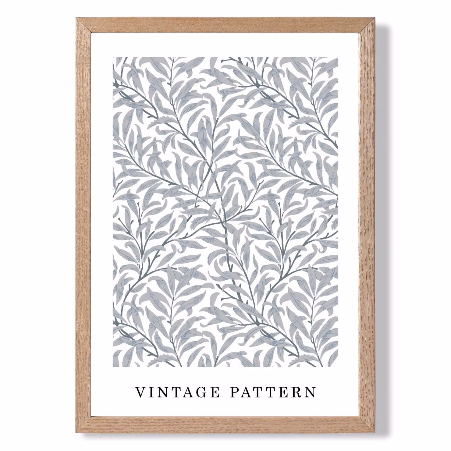 ARTZE Vintage William Morris Grey Willow Floral Art Print with Light Grey Oak Frame, A2 – 2