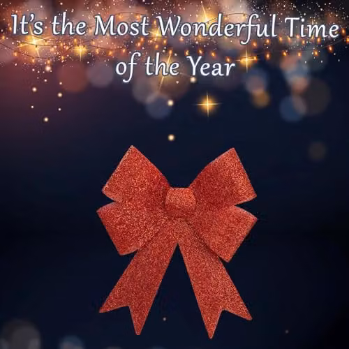VFM e-Store Red Tinsel Bow Christmas Decoration W: 37 cm, D: 49 cm, H: 13 cm – 4
