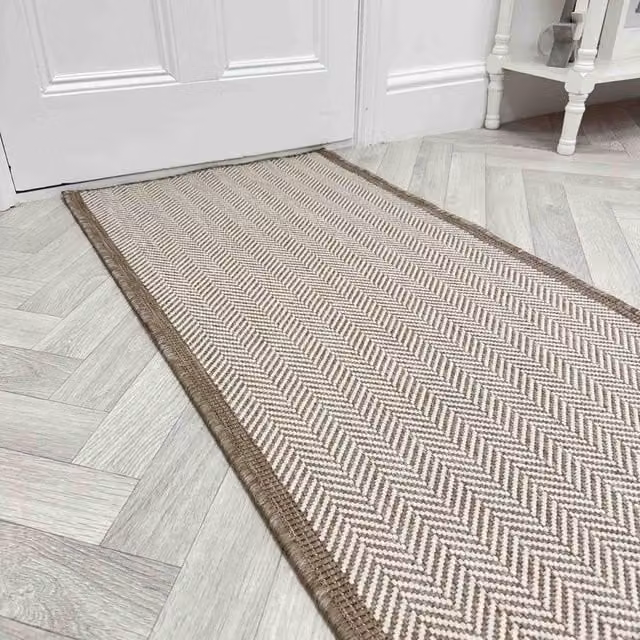 runrug Illusion Reversible Carpet Runner Rug in Brown, W/D: 70 x 330 cm