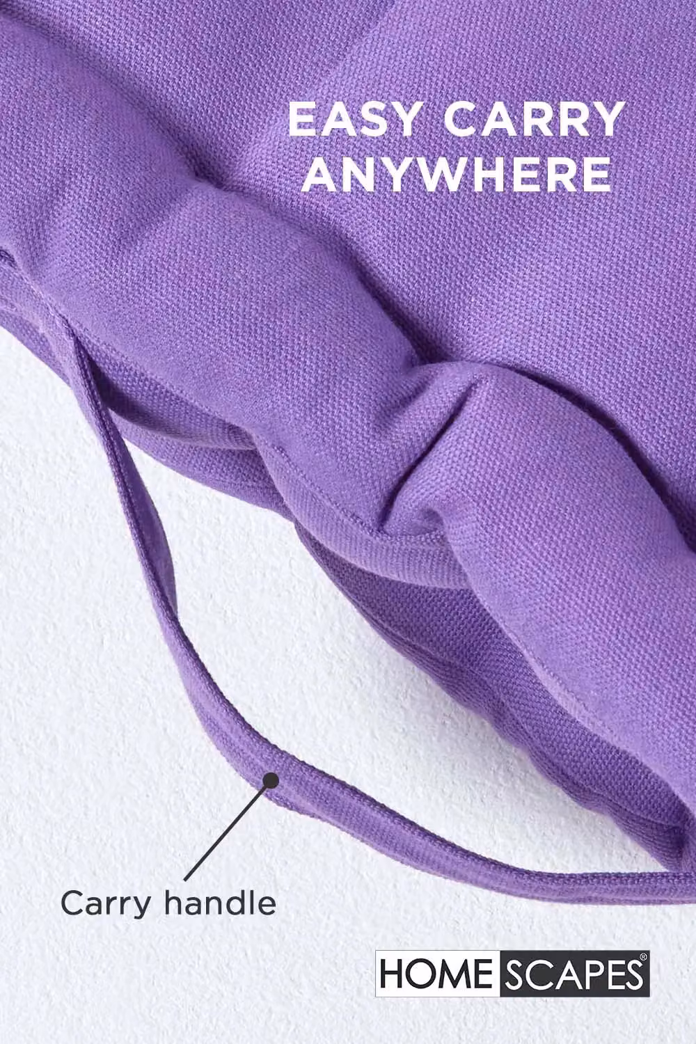 Homescapes Luxury Cotton Floor Cushion in Purple, W/D/H: 50 x 50 x 10 cm – 3