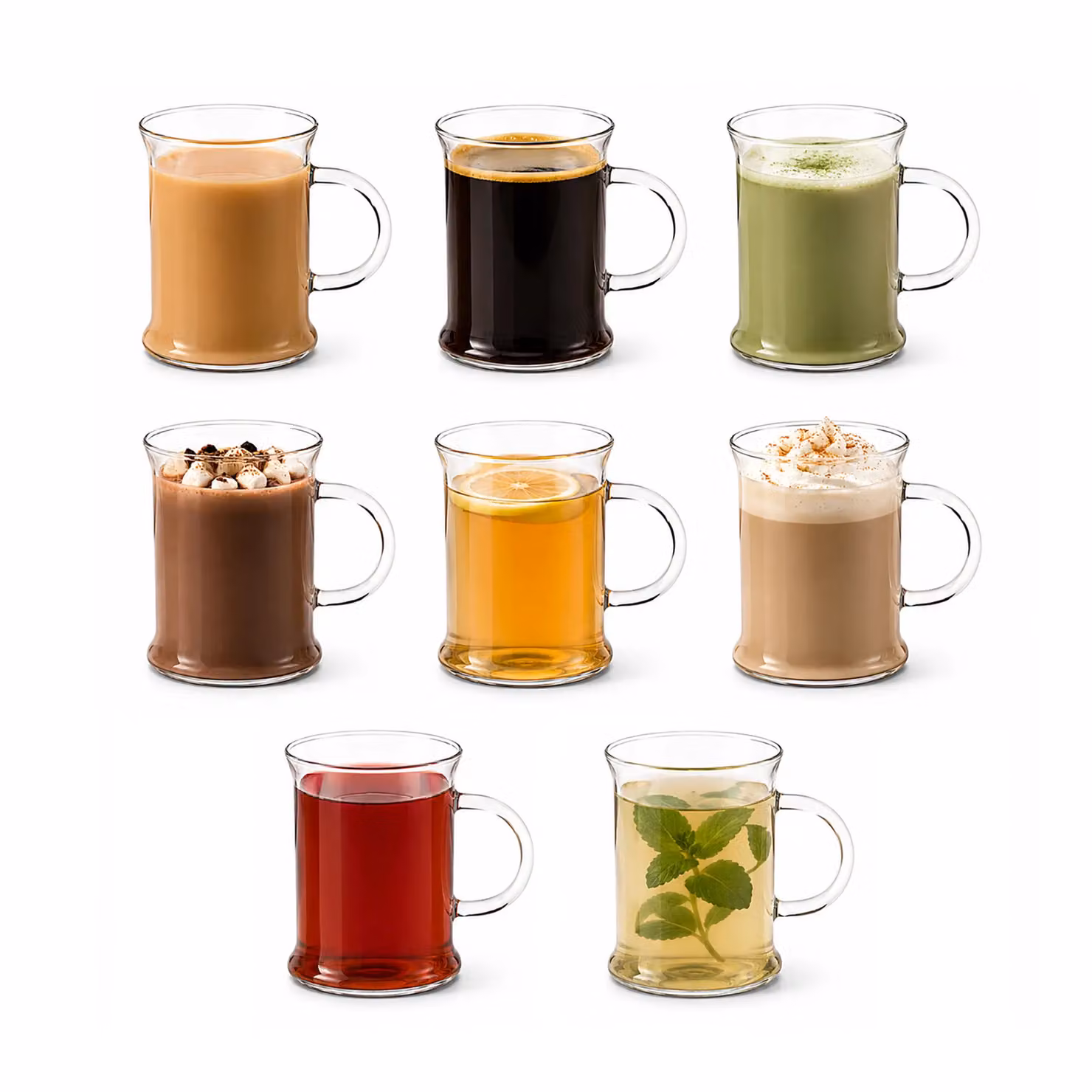 Randwyck Smilla Set of 8 Borosilicate Glass Coffee Cups, 330ml, Clear – 2