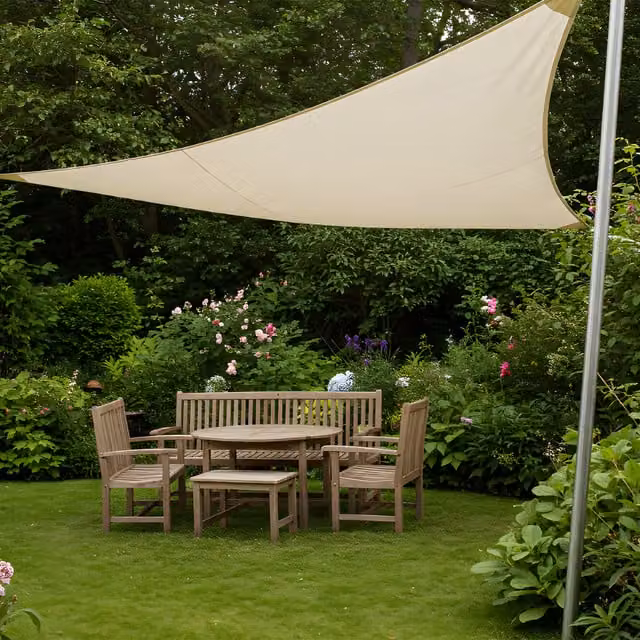 Kookaburra Triangle Pro Waterproof Garden Sail Shade, Charcoal, UPF 50, 200 x 200 cm