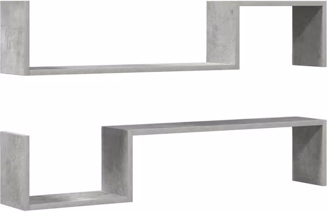 Berkfield Home Wall Mounted Shelf Set of 2 in Concrete Grey, W/D/H: 100 x 20 x 20 cm – 1