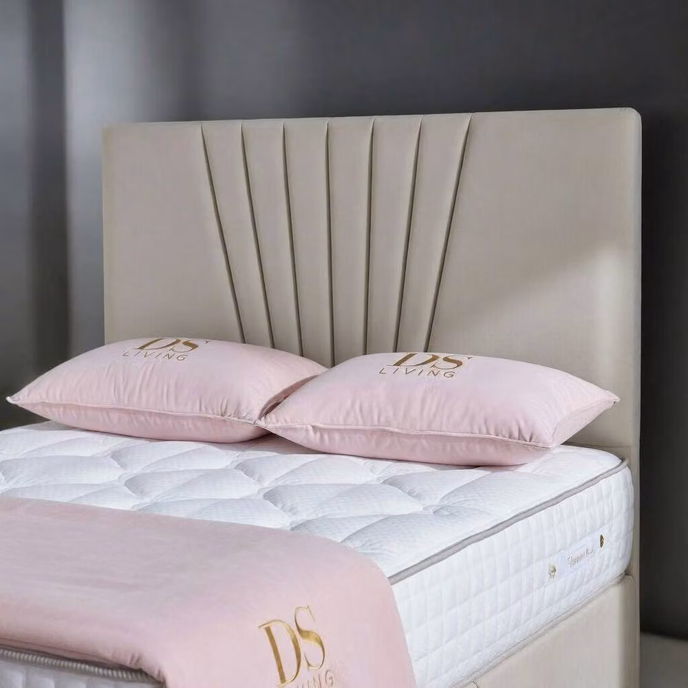 DS Living Elysian Modern Upholstered Drawer Storage Bed Frame in Cream Fabric, W/D/H: 140 x 200 cm – 2