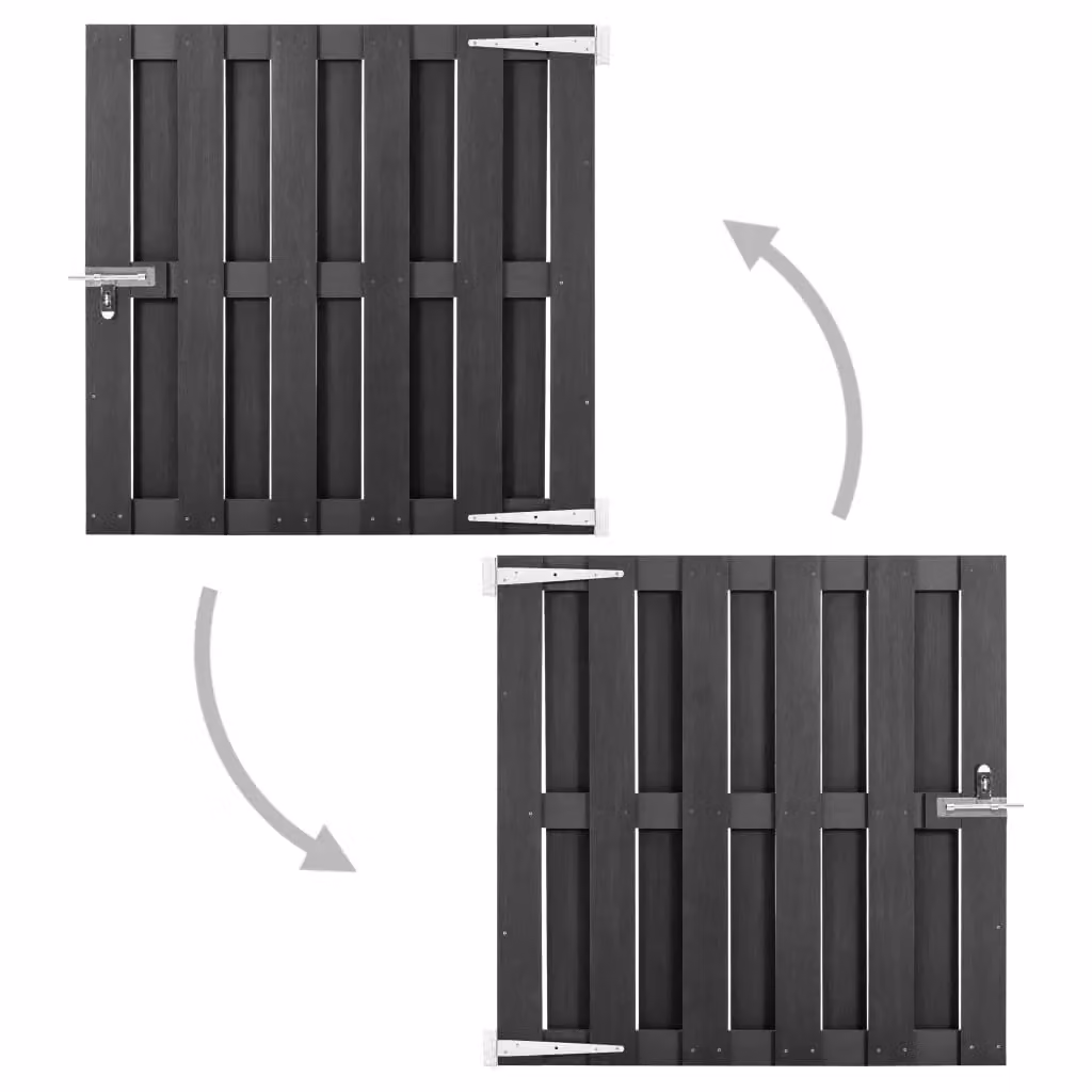 Berkfield WPC Garden Gate, Grey, W/H: 100 x 100 cm – 2
