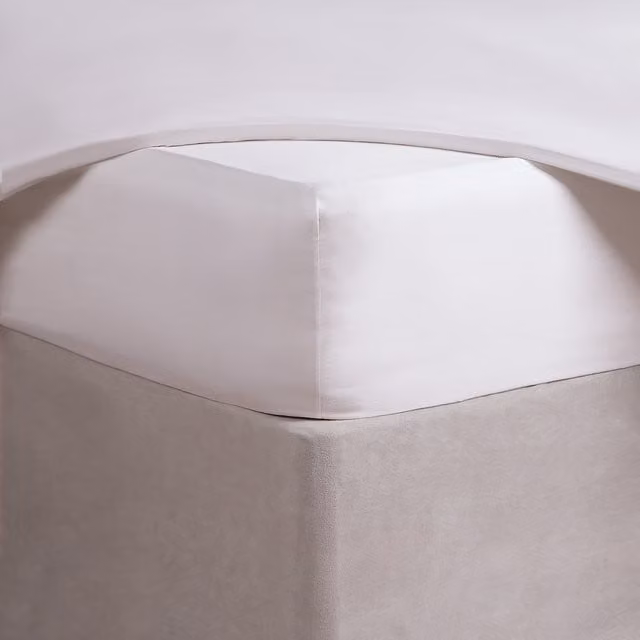 Highams 220 Thread Count Soft Cotton Luxury Fitted Bed Sheet, White, W: 140 cm, D: 200 cm