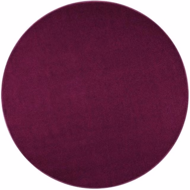 Hanse Home Minimalist Plain Round Polypropylene Rug in Purple