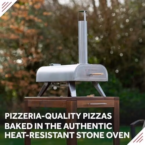 George Foreman Portable Wood Fired Pizza Oven and Smoker in Silver Stainless Steel with Paddle and Carry Bag – 4