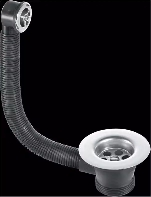 McAlpine FSW2PC Combined Sink Waste and Overflow in Chrome Plated Silver