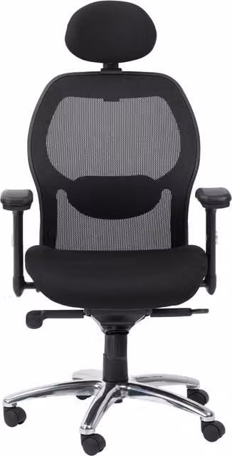 Alphason Portland Modern Executive Chair in Black Fabric with Headrest and Armrests