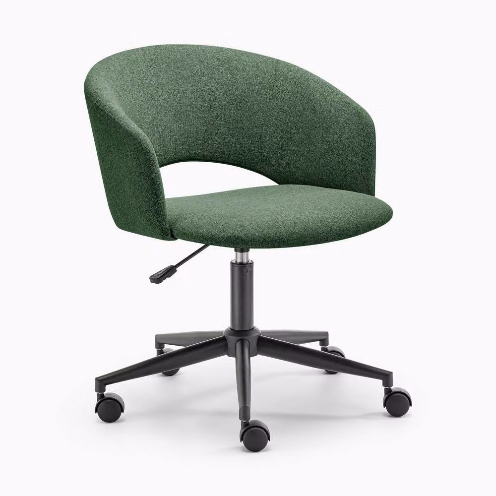FurnitureboxUK Delaney Green Fabric Swivel Task Office Chair – 2