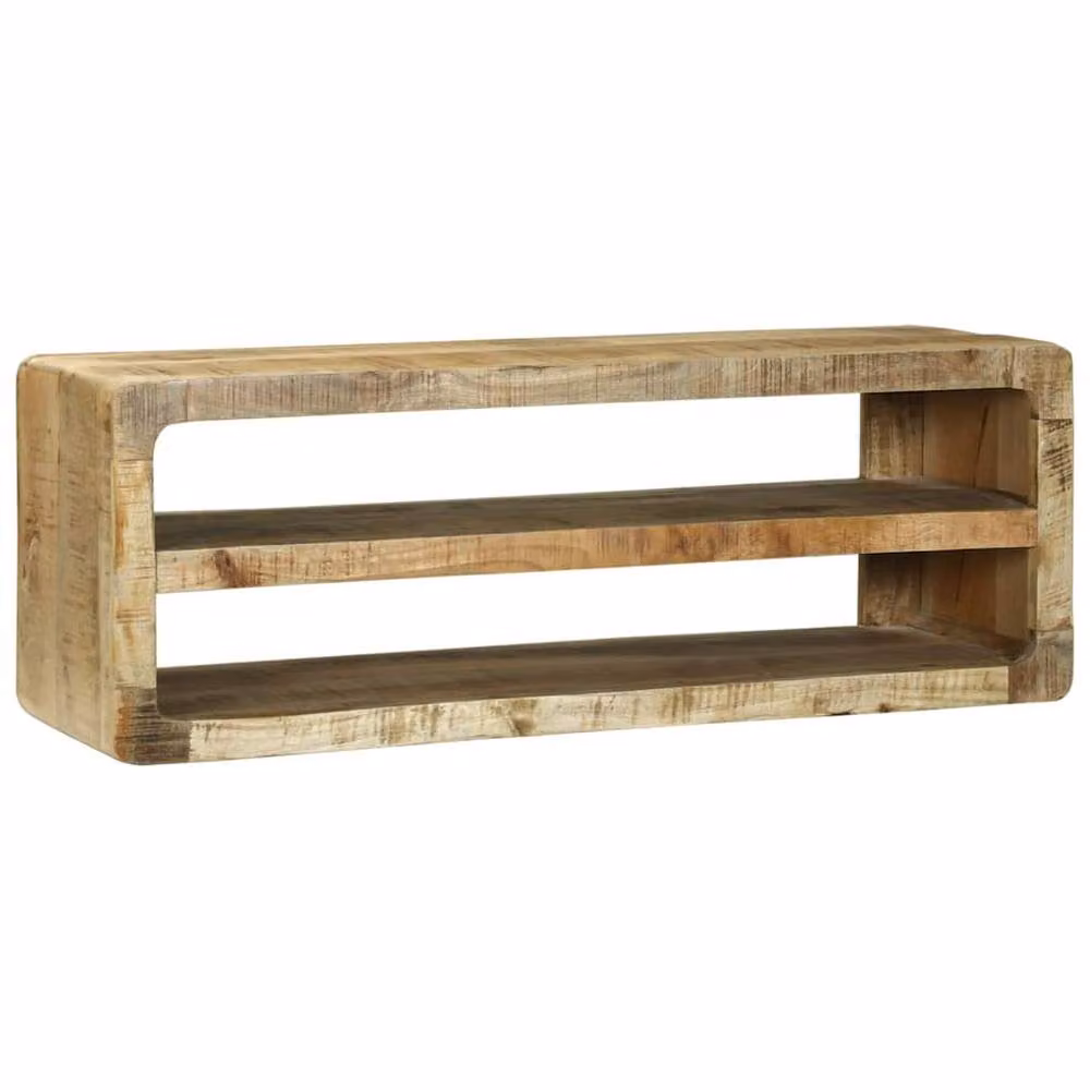 Berkfield Home Modern Mango Wood TV Cabinet in Brown, W/D/H: 100 x 32 x 36 cm – 2