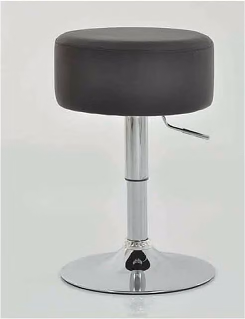 Netfurniture Low Bar Stool in Black with Synthetic Leather Upholstery