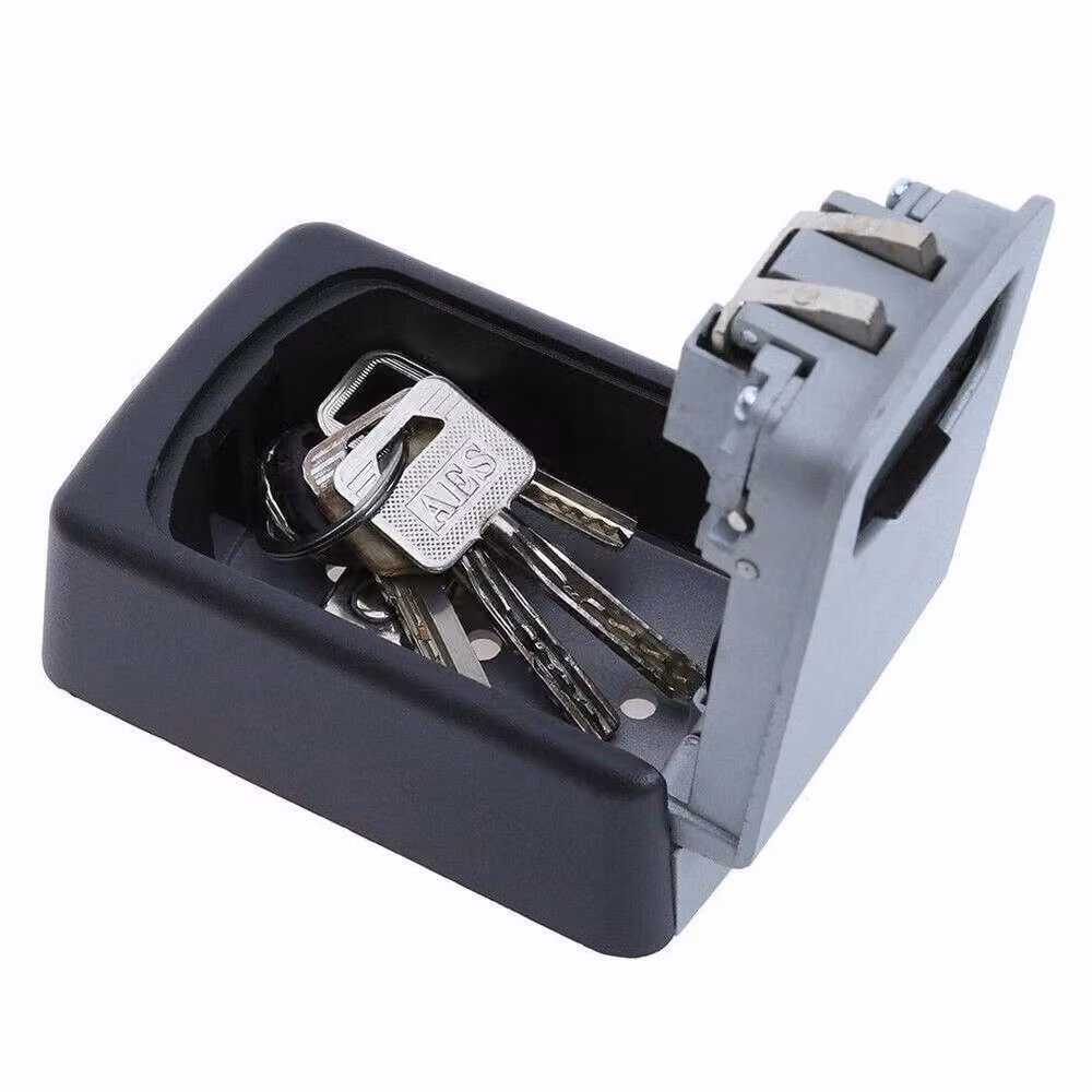 PAWNORA Grey Wall Mounted Key Safe Box with 4 Digit Combination Lock for Outdoor Security – 3