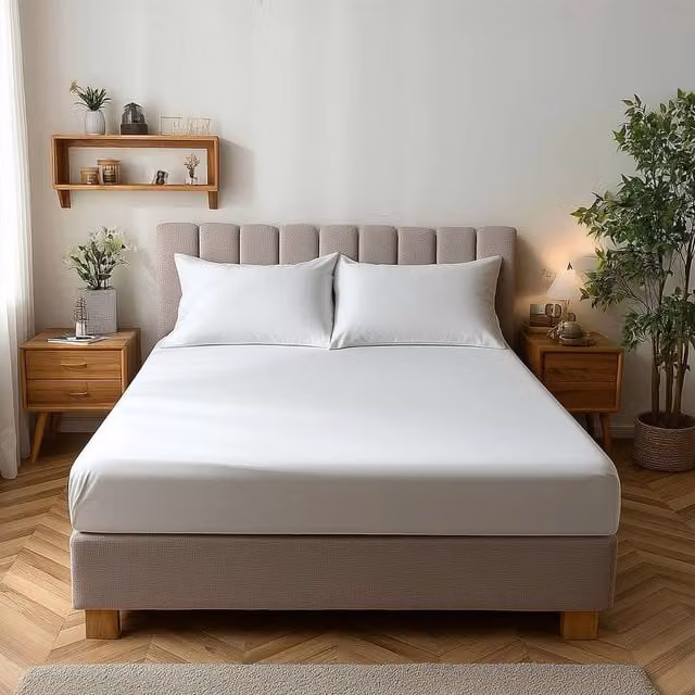 Snug City White Microfibre Soft Touch Fitted Sheet, Small Double, 25cm Skirt