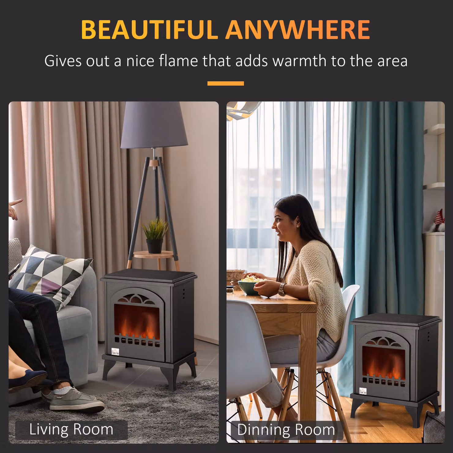 HOMCOM Modern Bioethanol Fireplace Stove, Black, 0.9L Tank – 5