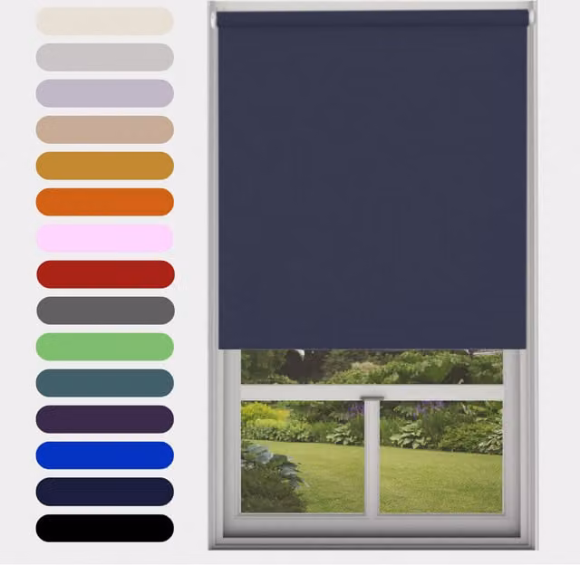 Caecus Thermal Insulating Blackout Roller Blind in Yellow, W: 120 cm, H: 160 cm