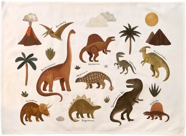 Kid of the Village Dinosaur Textile Wall Hanging, Multicolour, Small – 1