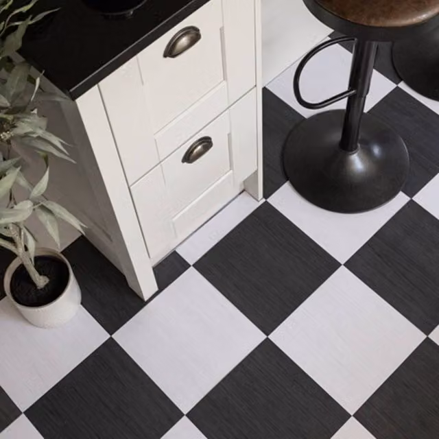 FloorPops Lawrence Classic Self Adhesive Vinyl Floor Tiles, Multicolour, Pack of 10 (0.93sqm), W/D/H: 30.48 x 30.48 x 30.48 cm