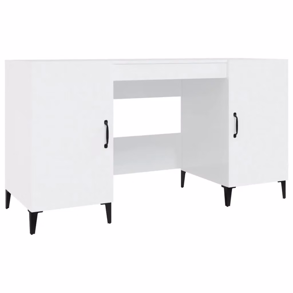 Berkfield Home High Gloss White Computer Desk in Engineered Wood, W/D/H: 140 x 50 x 75 cm – 2