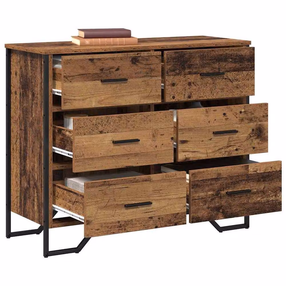 Berkfield Home Industrial Chest of Drawers in Brown and Black, W/D/H: 91 x 35.5 x 74.5 cm – 3