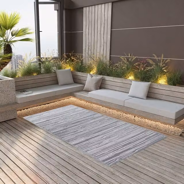 Berkfield Home Grey Outdoor Polypropylene Carpet, W: 160 cm, L: 230 cm – 1