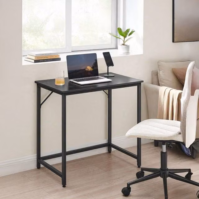 VASAGLE Industrial Writing Desk, Black, W: 75.5 cm, D: 50 cm, H: 80 cm