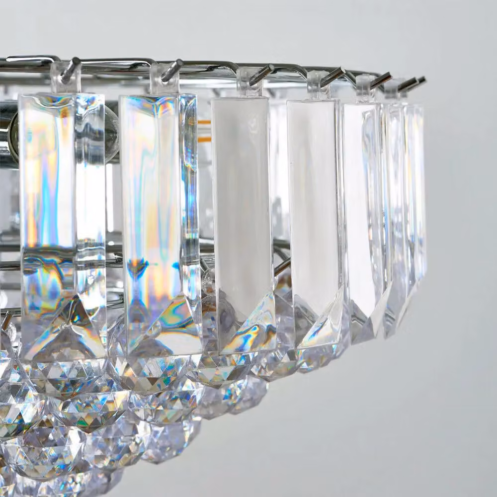 Loops 6 Light Chrome and Transparent Acrylic Chandelier Pendant Lamp – 2