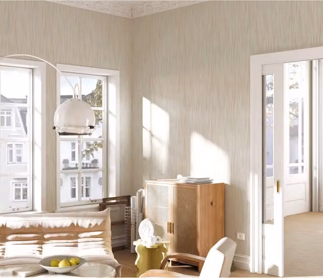 Erismann Silent Flow Pre-pasted Embossed Vinyl Wallpaper in Pink and Beige